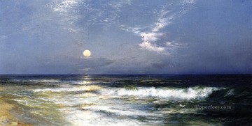 トーマス・モラン Painting - 月明かりに照らされた海景 トーマス・モラン